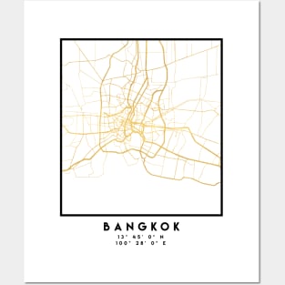 BANGKOK THAILAND CITY STREET MAP ART Posters and Art